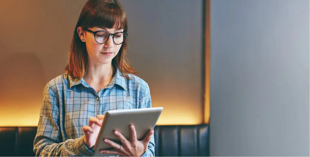 Lady using tablet